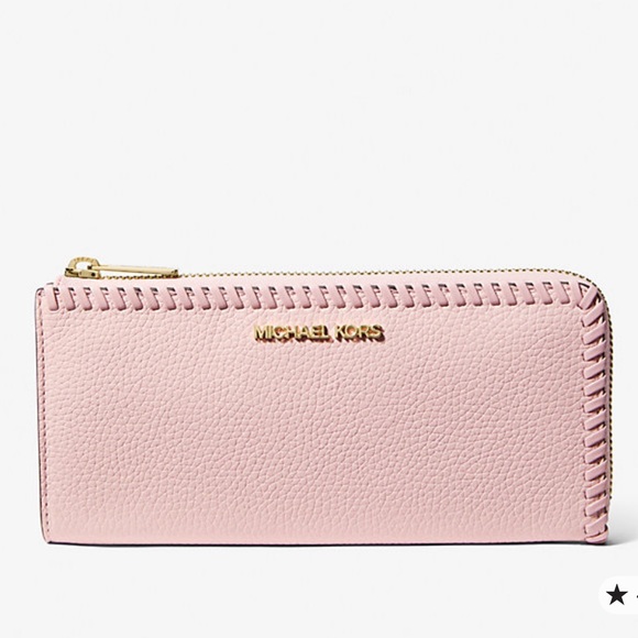 Michael Kors Blush Pink LG THREE QTR ZIP wallet - Picture 3 of 8